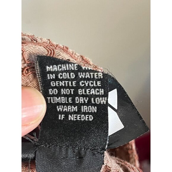 Floral Lace Sheer Top L Brown Earthy Goblin Fairy Whimsical Boho Indie Folk 90s - Picture 9 of 9